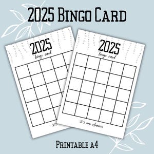 Bingokaart 2025 Simple Stars | Afdrukbaar Vision Board 2025 | Bingokaartdoel | Bingokaart met sterrenhemel 2025 | Glow-up nieuwjaarsbingo | 365 kansen