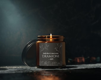 Dramione Scented Candle: 4oz Soy Wax, Bookish Gift