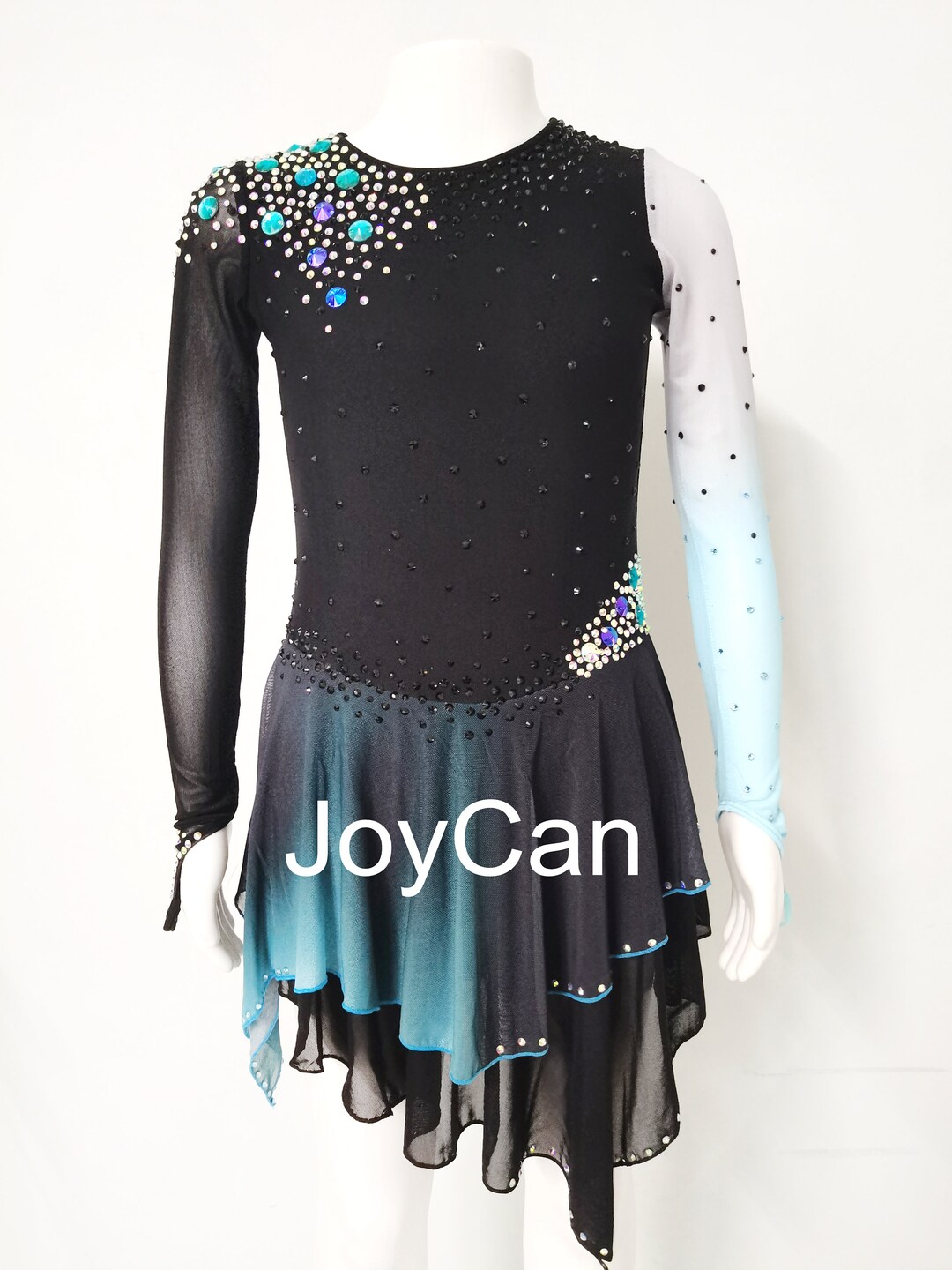 JoyCan Purple Gradient Figure Skating Skirt For Girls – Stunning Performance Dress For Ice Skating