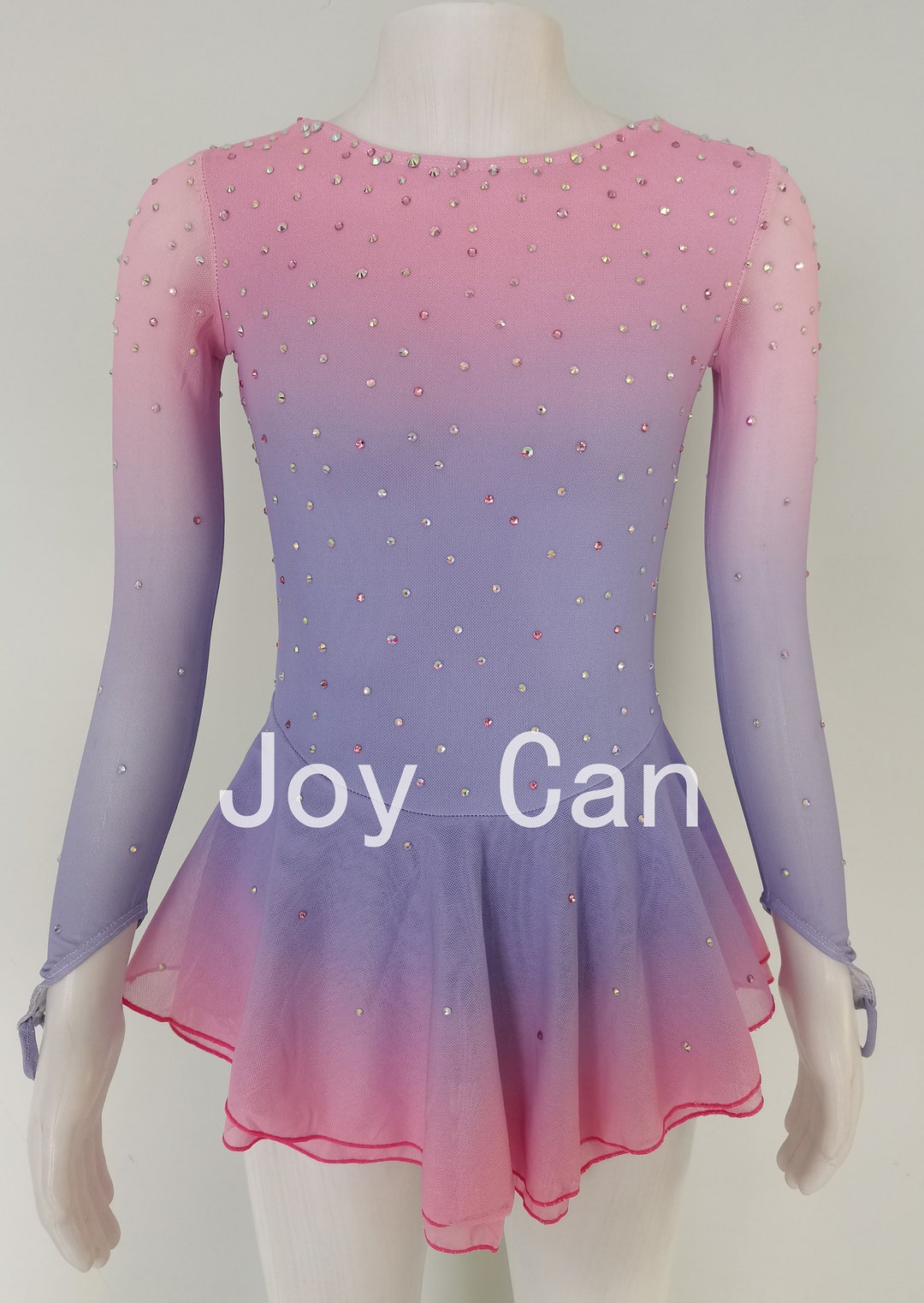 Girl's Figure Skating Show Costume Velvet Material Flash Drill