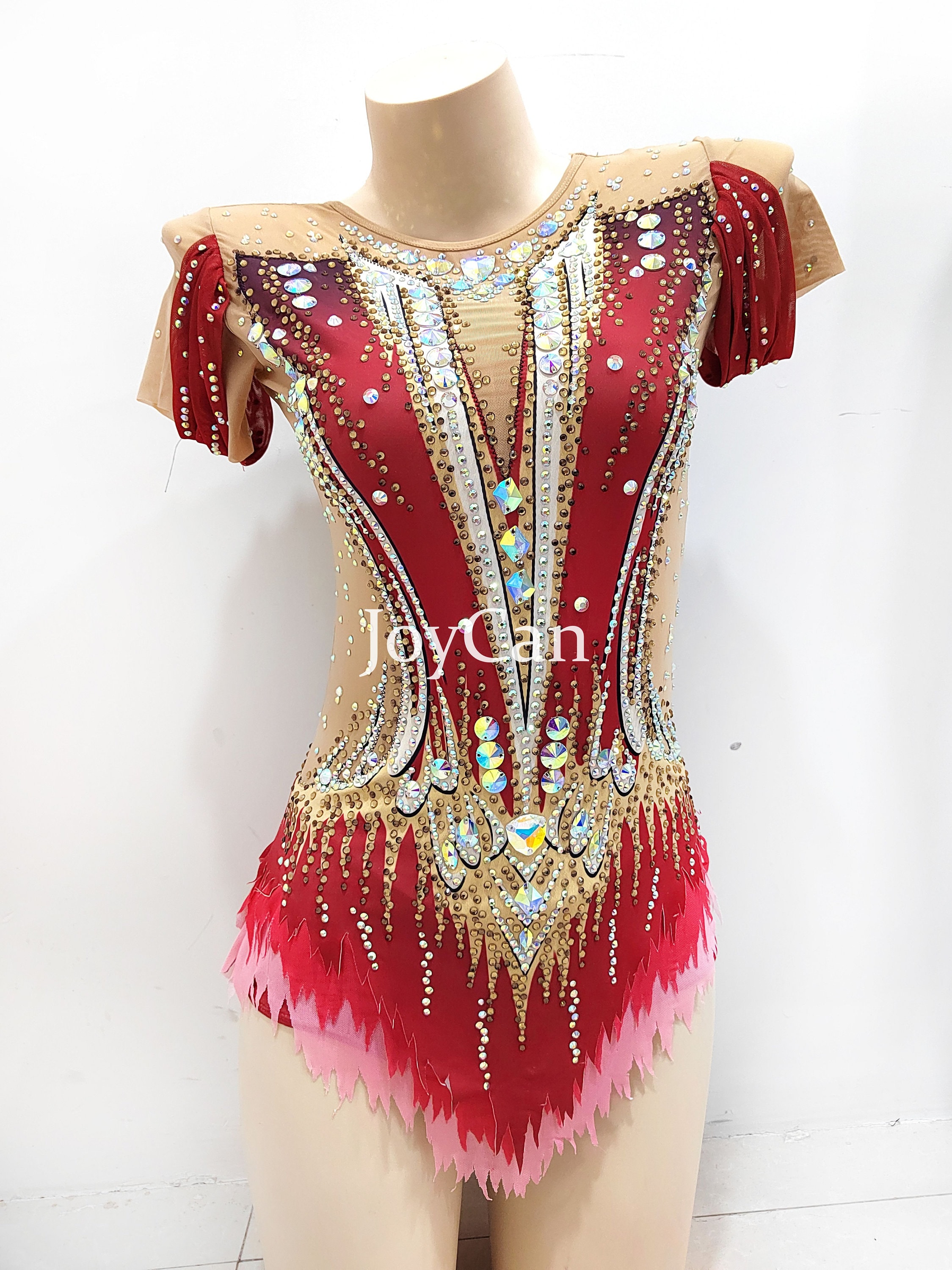 Joycan Rhythmic Gymnastics Leotards Girls Women Red Gold Short Etsy Australia
