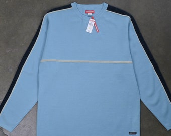 UNIONBAY Deadstock Blue Racing Stripe Sweater 90s - XL