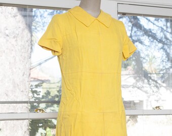 Bright Yellow 60s Dress - M (size 10)