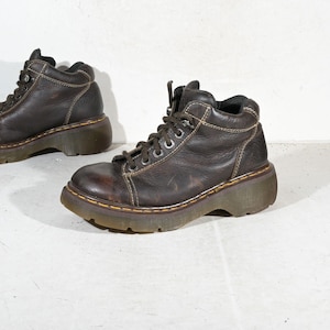 Vintage Dr Martens 8542 Brown Chunky Platform Boots Womens 8