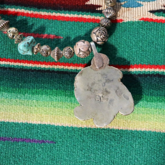 Navajo Turquoise 925 Sterling Silver Beaded Neckl… - image 3