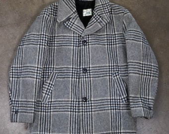 70s Plaid Wool Coat by Pacific Trail - 42 (M/L)
