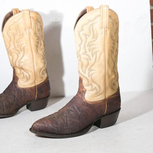 Tony Lama Elephant Boots USA Made Antique Champagne Size 11.5 D Help identify Tony Lama Elephant boots style 8601 : r  main image 2