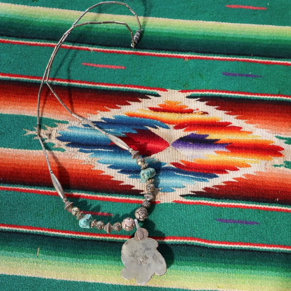 Navajo Turquoise 925 Sterling Silver Beaded Neckl… - image 4
