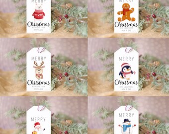 Personalized Printable Christmas Gift Tags Template Editable - Etsy