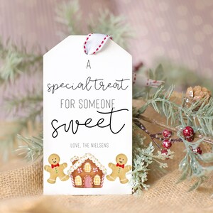 Personalized Printable Christmas Gift Tags Template - Editable Christmas Tag -Special Treat for Someone Sweet- Holiday Appreciation Gift Tag