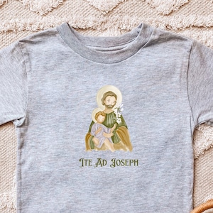 Chemise bébé catholique Chemise garçon catholique St.Joseph Tshirt Cadeau pour filleul filleul Saint Joseph Chemise St Joseph grenouillère