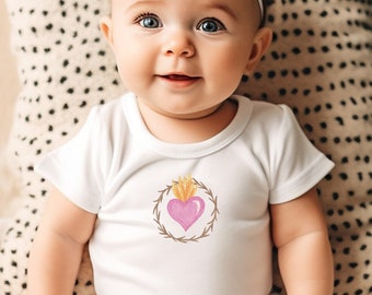 Sacred Heart of Jesus Strampelanzug I Katholische Babykleidung I Katholischer Babybody