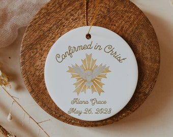 Ornement personnalisé de confirmation de colombe du Saint-Esprit | Ornement de cadeau de confirmation pour la confirmation I cadeau de sacrement catholique