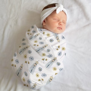 Our Lady of Fatima Baby Swaddle Blanket Catholic Baby Gift Catholic Our Lady of Fatima Catholic Baptism Gift for Catholic Baby