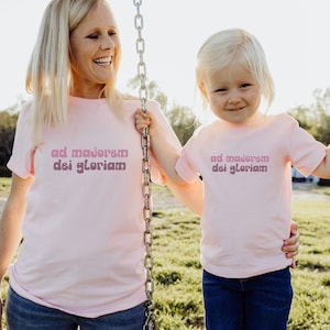 Mommy and Me Catholic Shirts Ad Majorem Dei Gloriam Catholic Shirt Onesie Catholic Toddler Mom Shirt Catholic Mommy and Me