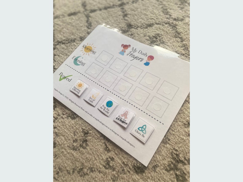 Kids Daily Prayers Chart Catholic Kids Prayer Printable Daily Prayer ...