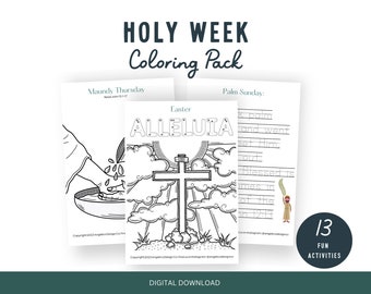Holy Week Coloring Pack Catholic Easter Coloring Pages Catholic Holy Week Kids Activity Pages Holy Week Craft
