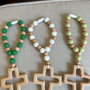 Silicone Decade Rosary for Kids, Baby&#39;s First Rosary, Baptism Gift, Sensory Toy, Gender Neutral Baptism Gift