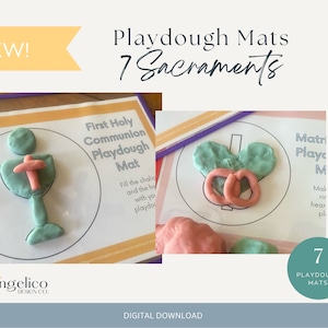 Catholic Sacraments Playdough Mat Set - Digital Download Catholic Playdoh Mat Catholic Toddler Catholic Preschool 7 Sacraments Activity