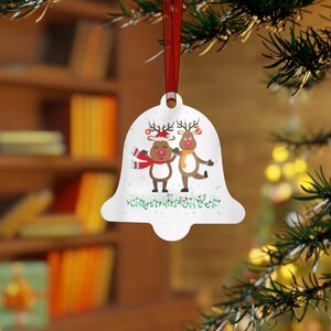 Christmas Decorations Metal Ornaments Merry Reindeer with Holiday Cheer