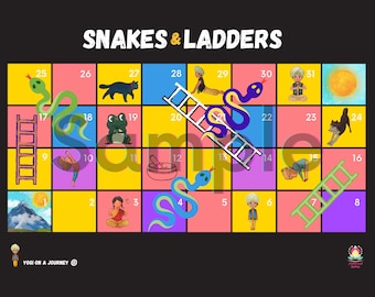 Snakes & Ladders - Yoga game (Digital print)