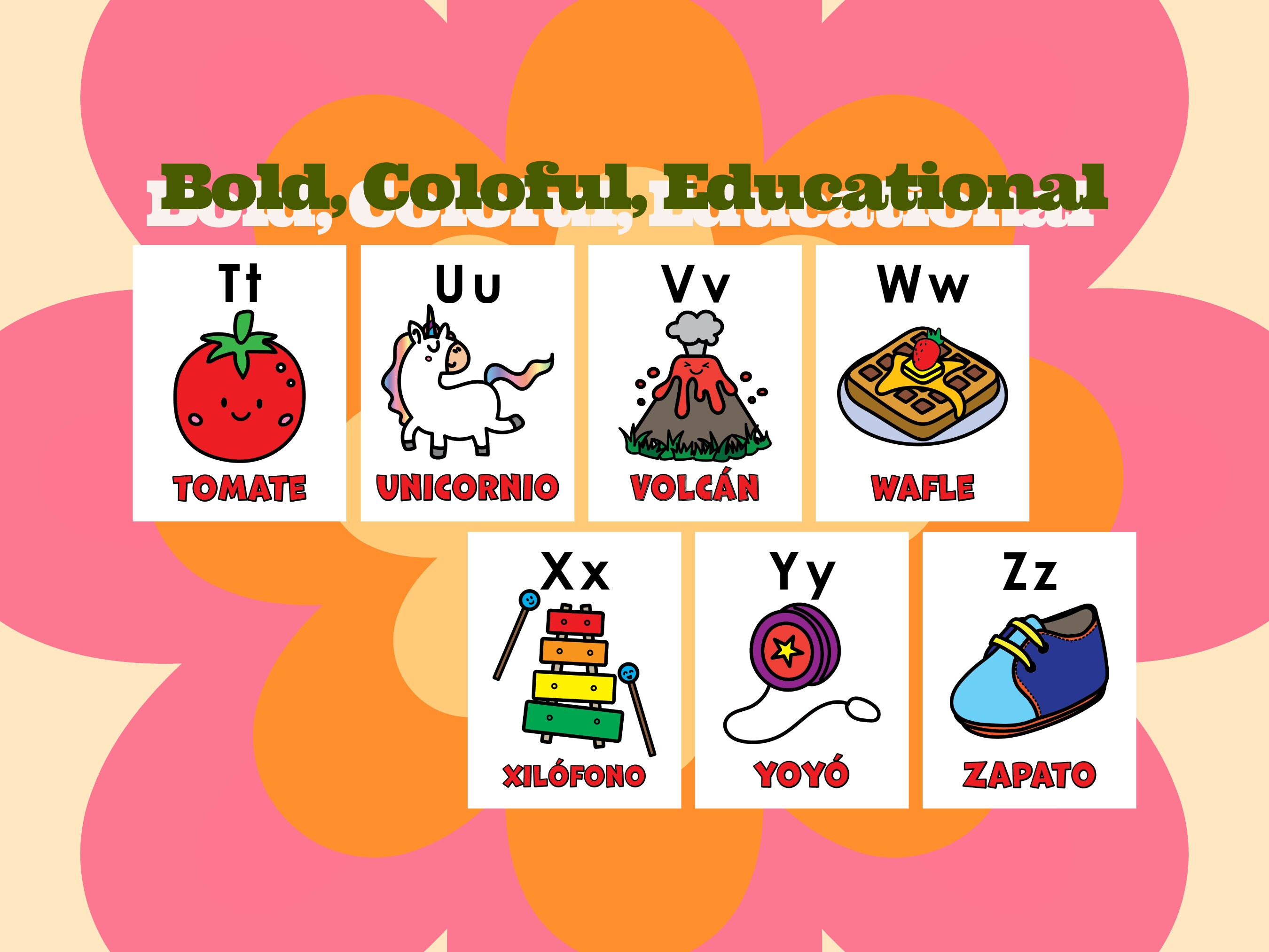 Spanish Alphabet Posters for Kids - Vibrant Educational Classroom Decor ...