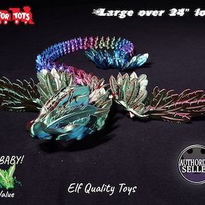 3D Printed Winged Articulated Flying Serpent Fidget Toy In 54 of the Hottest Colors - Cinderwing3D Authorized Reseller