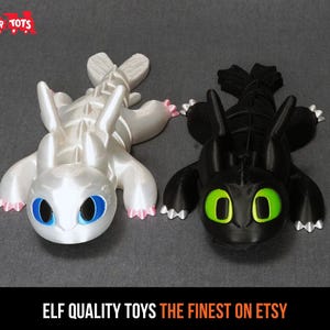 Toothless & Light Fury How to Train your Dragon Inspired Articulated Fidget Toys - Perfect Gift for Dragon Lovers and Movie Fans - USA Made