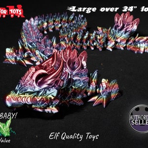 3D Printed Lunar Moon Dragon Articulated Fidget Toy In 54 of the Hottest Colors - Cinderwing3D Authorized Reseller