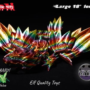 3D Printed Winged Rose-Wing Dragon Articulated Fidget Toy In 54 of the Hottest Colors - Cinderwing3D Authorized Reseller