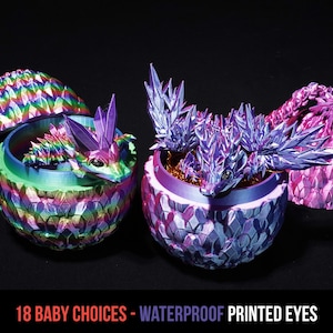 Baby Dragon with Egg Articulating Fidget Toy - Mythical Fantasy Office Home Bedroom Decor - Stress Relief - Made In the USA
