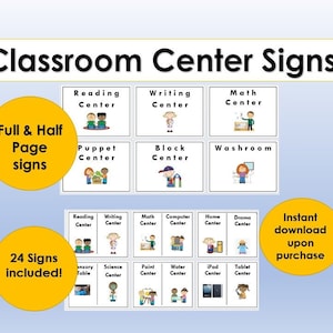 Printable Center Signs for Kindergarten/Daycare/Pre-K