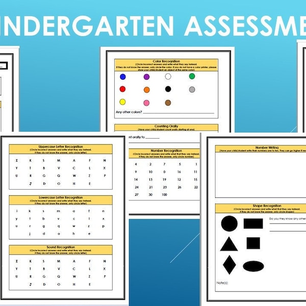 Printable Kindergarten Assessment
