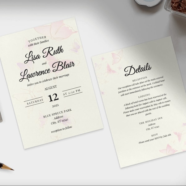 Butterfly Wedding Invitation