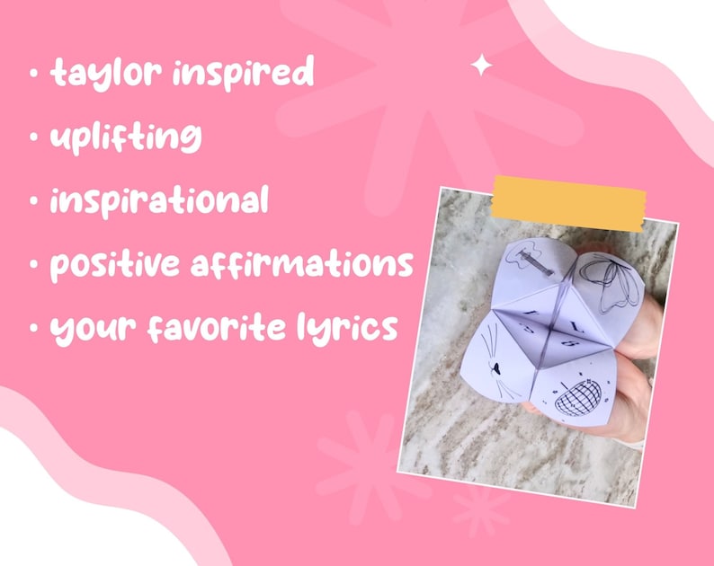 Printable Origami Fortune Teller for Swifties Cootie Catcher With Daily