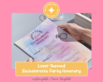 Lover Era Bachelorette Itinerary: Customizable Printable Canva Template (Digital Download)
