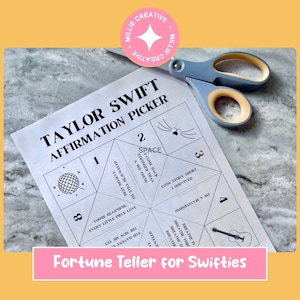 Swiftie Cootie Catcher - Indovino origami stampabile con affermazioni quotidiane dei testi di Taylor