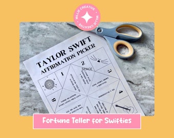 Printable Origami Fortune Teller for Swifties - Cootie Catcher with Daily Affirmations from Taylor Lyrics