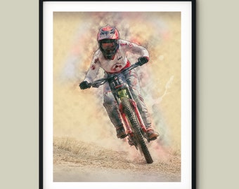 Downhill Art print - MTB - Quote - Mtb Printable - DH - Winner -MTB Art Print - Wall Decor - Mountain Bike Home Decor