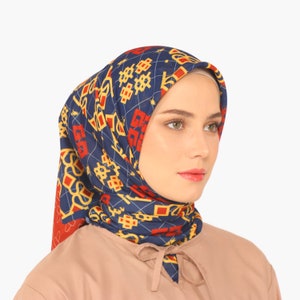 Elegancka i nowoczesna chusta kwadratowa w edycji etnicznej, hidżab, szalik, hidżab dla muzułmanów, kobiet Hidżab, tenun i batik