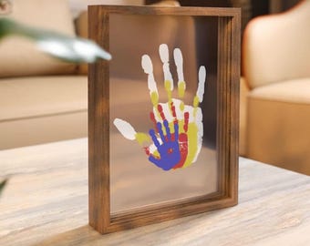 Family Handprint Wall Art, Personalized Family Keepsake, DIY Hand Print Canvas, Home Decor Gift for Parents & Kids