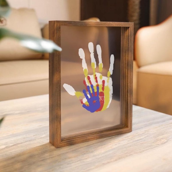 Kit de manualidades para crear recuerdos con huellas de manos familiares.