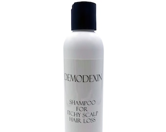 Demodexin Demodex Shampoo para humanos trata los ácaros del cuero cabelludo, la pérdida de cabello, la alopecia androgénica, la caspa, la picazón y la demodicosis del cuero cabelludo - 7.0 oz