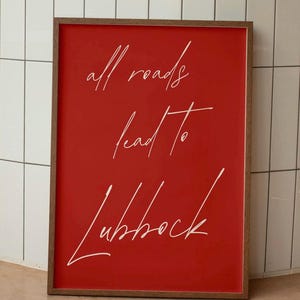 Lubbock, Decor, Texas Tech, Wall Art, Lubbock, Texas, Printable, Dorm Decor, Apartment Decor