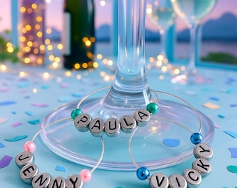 Handmade Personalized Wine Glass Charms – Elegant Party Favors