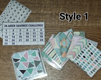 26 Week Savings Challenge | Cash Budget | Cash Stuffing | Cash Envelopes | 26 Laminated Cash Envelopes | Budget Binder  Savings Challenge |