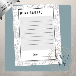 Lettera di caro Babbo Natale stampabile / Lettera di caro Babbo Natale / Lettera di Babbo Natale stampabile / Lettera di caro Babbo Natale / Lettera di caro Babbo Natale digitale / Lettera di Natale