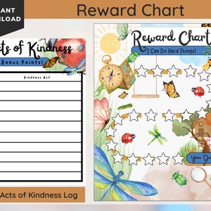 Printable Reward Chart for Kids, Goal Tracker, Toddler Potty Chart, Behavior Chart, Daily Chore Chart, Daily Routine Chart, Sticker Chart