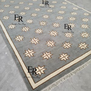 Grijs ivoor handgemaakt modern Turks wollen tapijt, voor woonkamer vloerkleden, slaapkamer gang kinderkamer, maat 8 x 10,9 x 12,10 x 14