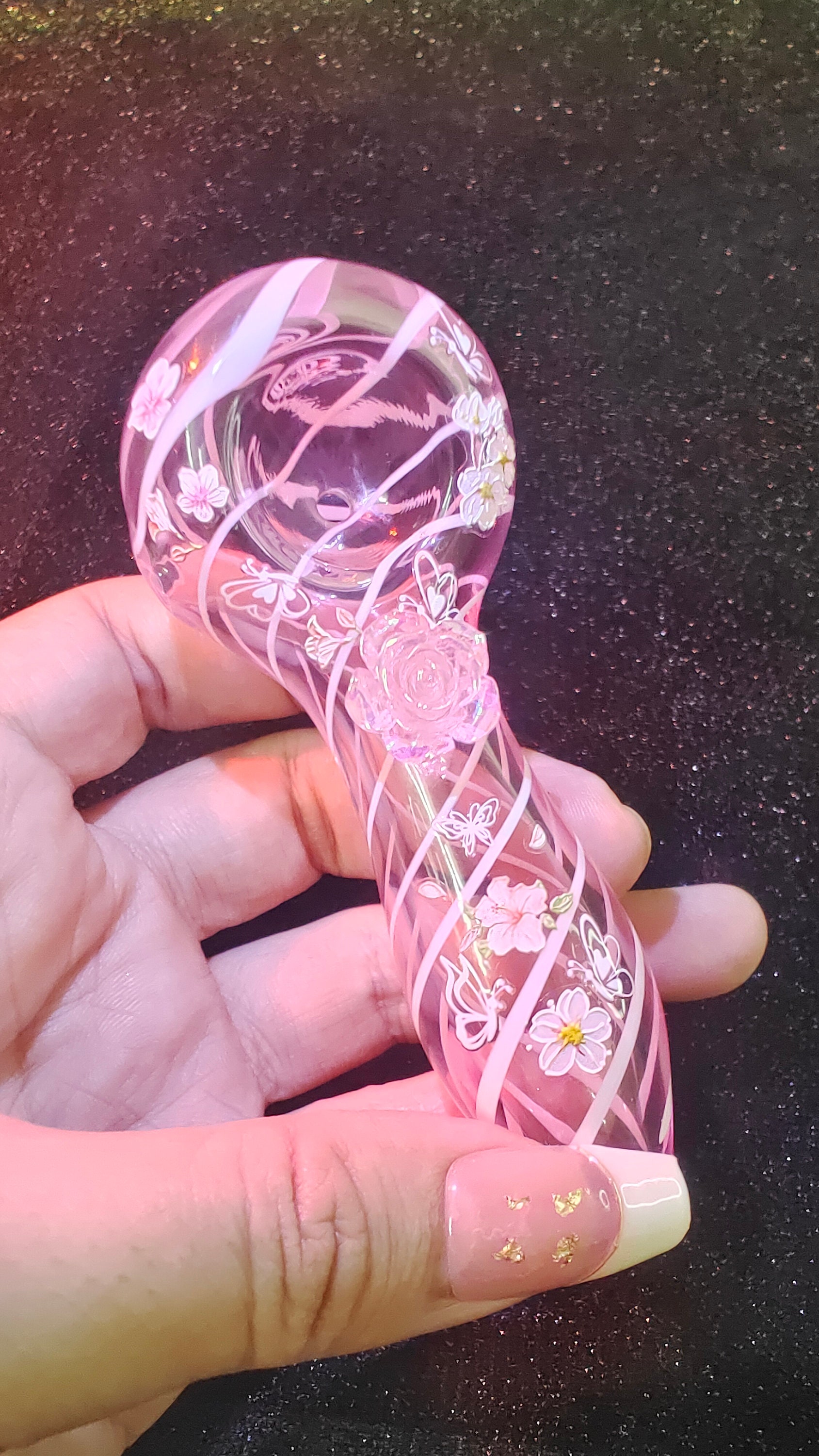 Rotatable Flower Glass Pipe Flower Butterfly Cute DIY Creative Etsy